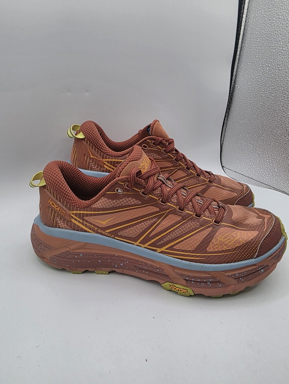 HOKA Mafate Speed 2 Baked Clay Orange Size 9 Sneakers Shoes Running Workout - Picture 7 of 16